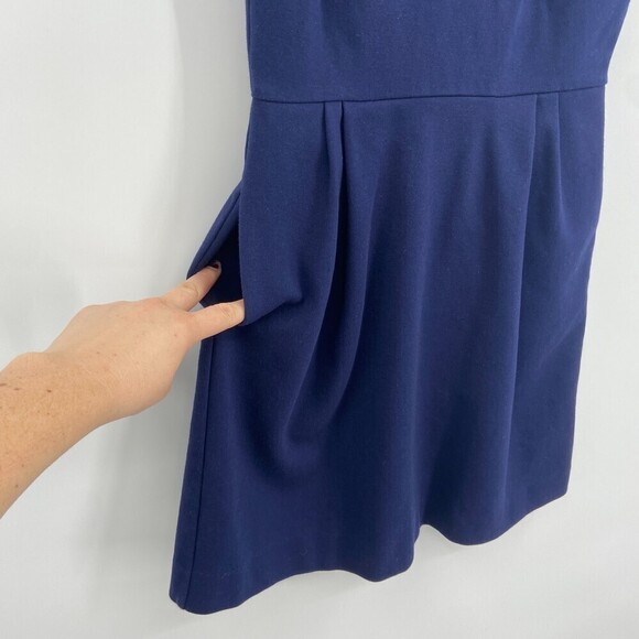MADEWELL Navy Blue Verse Ponte Fit & Flare Pocket Sleeveless Mini Dress Size XS - Picture 5 of 9